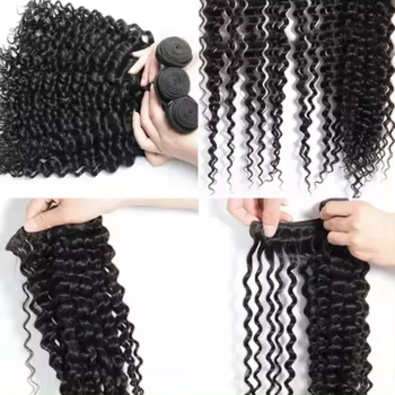 Brazilian Virgin Hair Deep Wave Bundles 100% Human Hair Unprocessed Human Hair Deep Curly Bundles Hair Extensions Natural Color