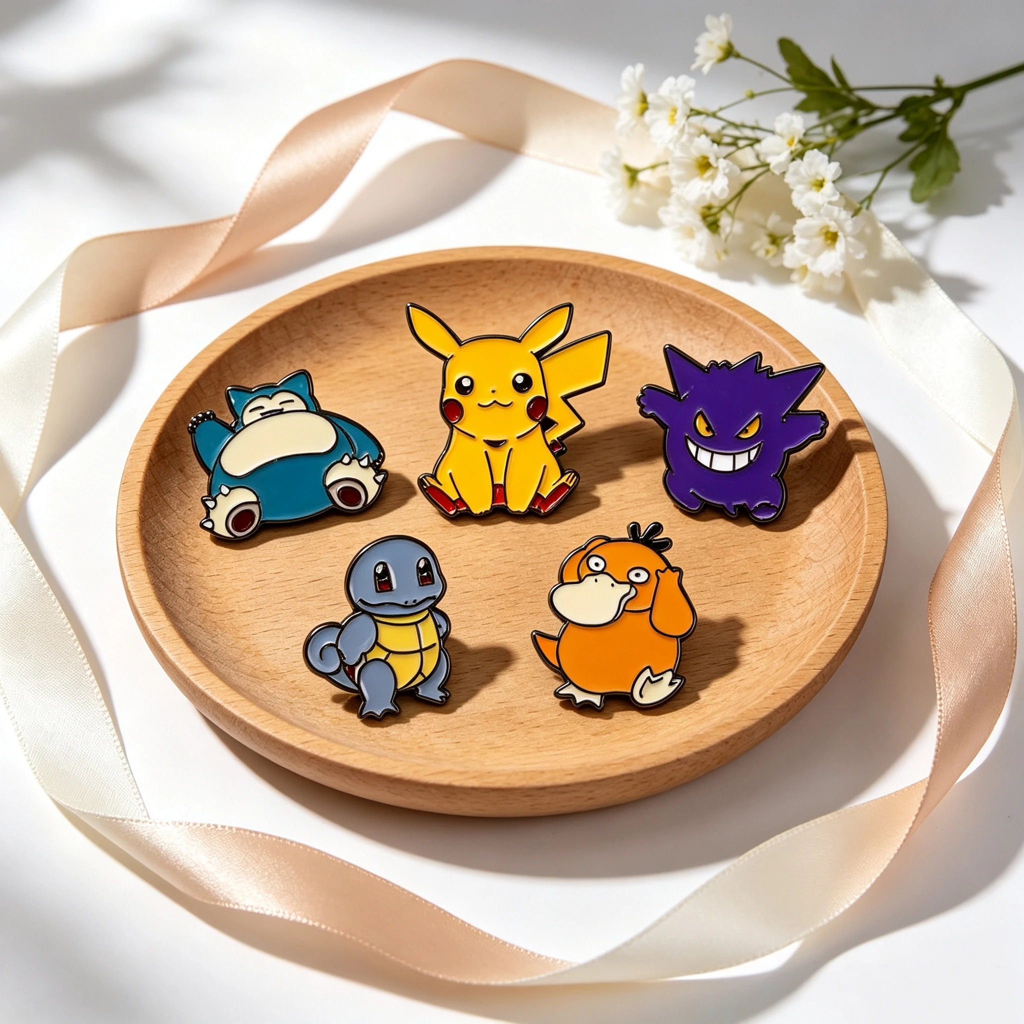 5Pcs Retro Anime Style Enamel Badge Set, Fun Cartoon Monster Brooches, DIY Decor for Bags Clothes, Souvenir Gift