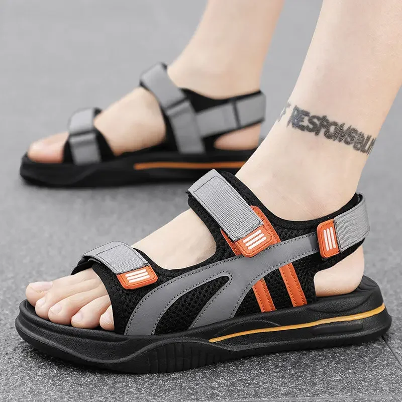 Man Sandals Height With Platform Beach Daily Use Open Toe Shoes for Men New Summer Low Price High Quality V Non-slip Outdoor 39