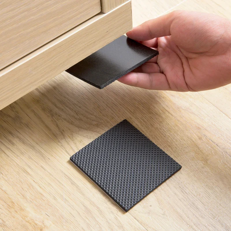 48/2PCS Self-Adhesive Black Felt Pads for Chairs Furniture Leg Protectors 3mm Thick Pads Anti-Scratch & Noise Reduction