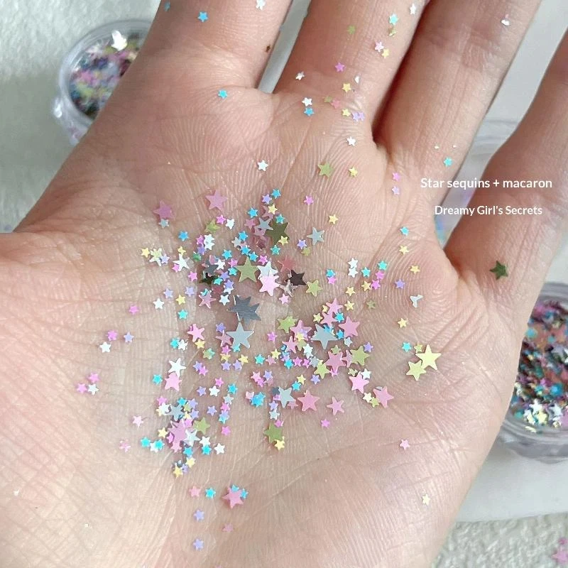 Star Sequin Mixed Five Pointed Star Colorful Laser Nail Glitter DIY Nail Charm Manicure Decoration Accessories+~