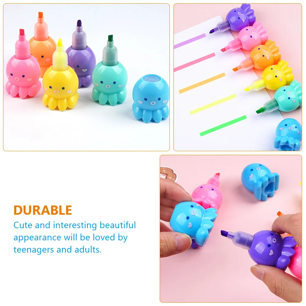 18 Pcs Octopus Highlighter Plush Pen Fluorescent Markers Pens Multicolor Highlighters Dream Student