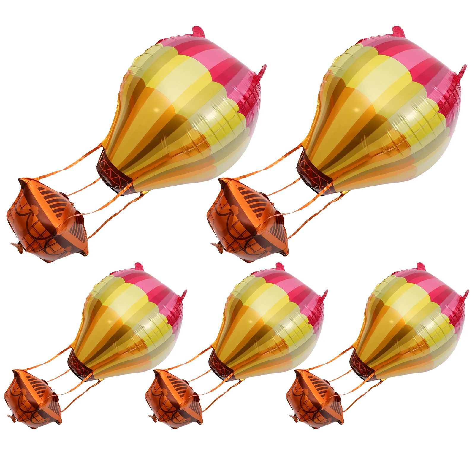 

5pcs 4D Aluminum Foil Hot Air Balloon Decorations Iridescent Party Balloons Birthday Holiday Classroom Events Photo Prop Gift