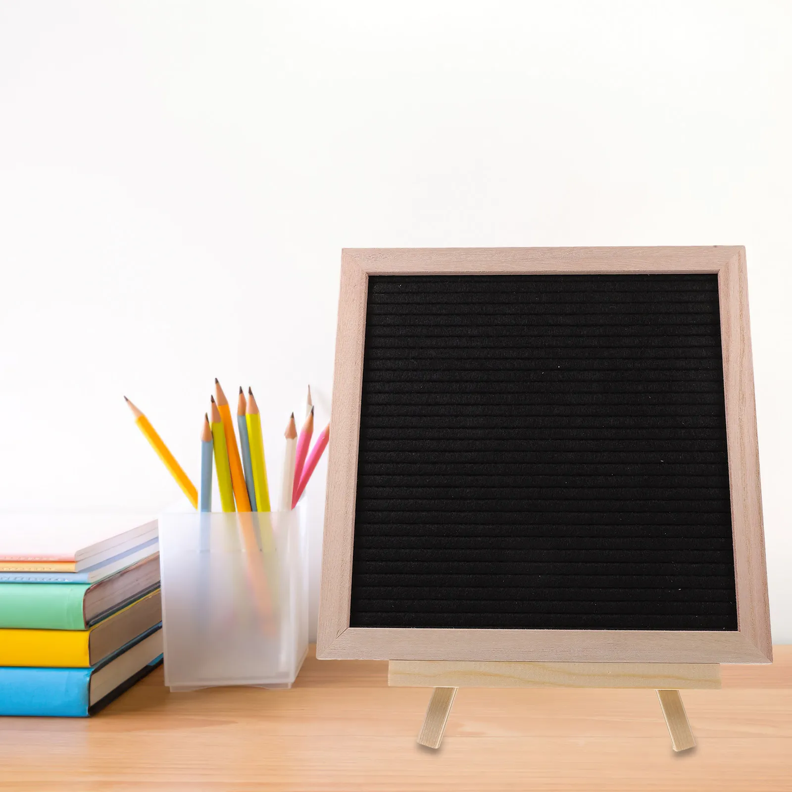 

1Set Letter Board with Wooden Frame and Assorted Felt Letters for DIY Message Signs Home Office Coffee Shop Decor Desktop Memo