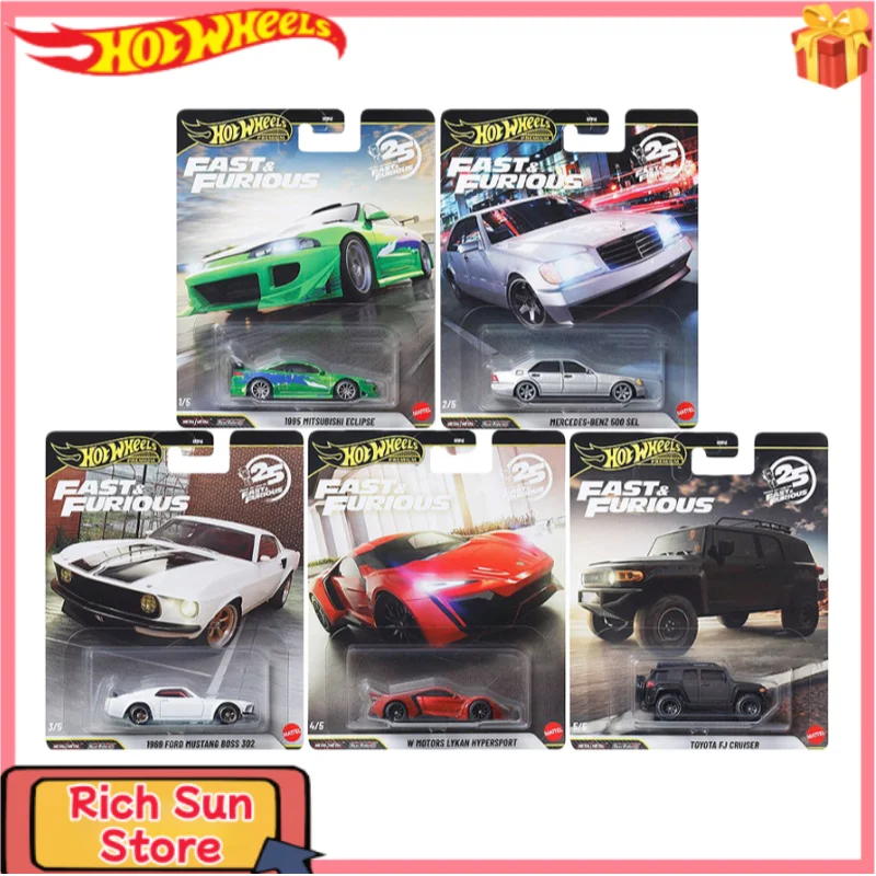 

2026 New Fast & Furious 25th Anniversary Set Mitsubishi Mercedes Mustang etc Classic 1:64 Diecast Vehicle Model Cars