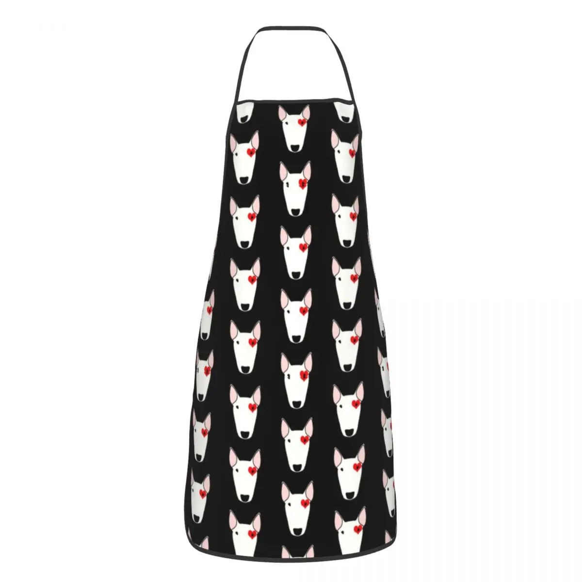 Custom Bib Valentine Bully Dog Aprons Men Women Unisex Adult Chef Kitchen Cooking Bull Terrier Puppy Tablier Cuisine Gardening