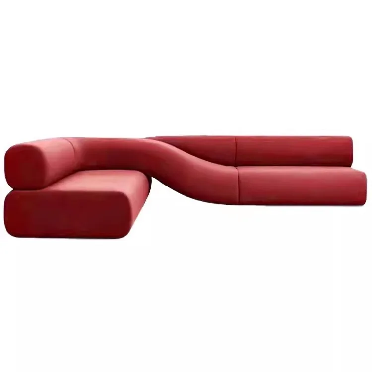 Designer creative fabric sofa set, suitable for offices and leisure areas, long irregular twist shape, suitable for clothing
