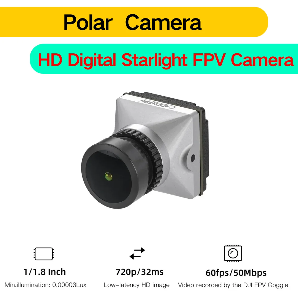 Caddx Polar Starlight HD Digital FPV Camera with 12CM Cable 720P/60fps HD Image Quality For RC FPV Drone