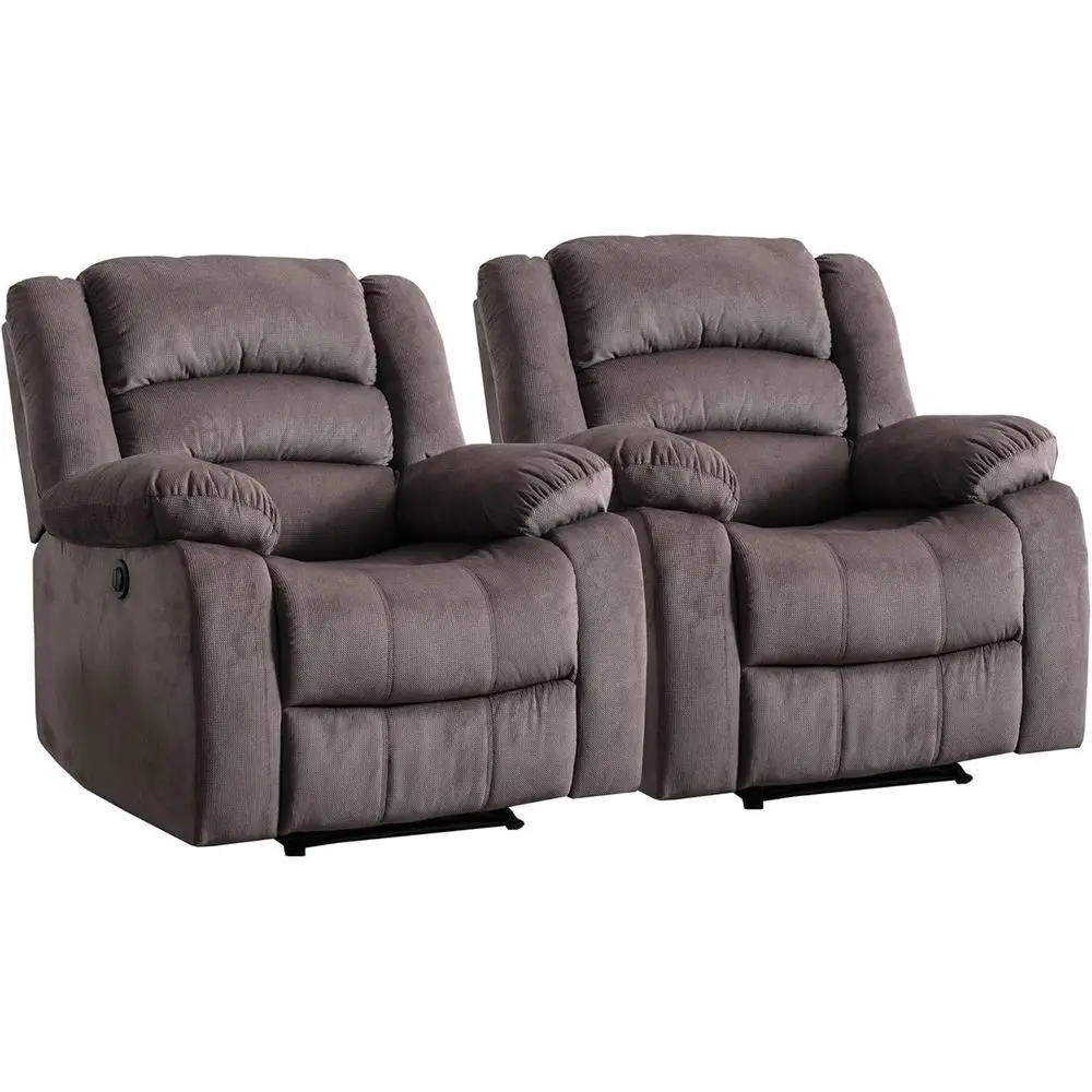 

Oversized Power Recliner Chair with Plush Cushion, Comfortable Electric Reclining Sofa, Brown, Set of 2