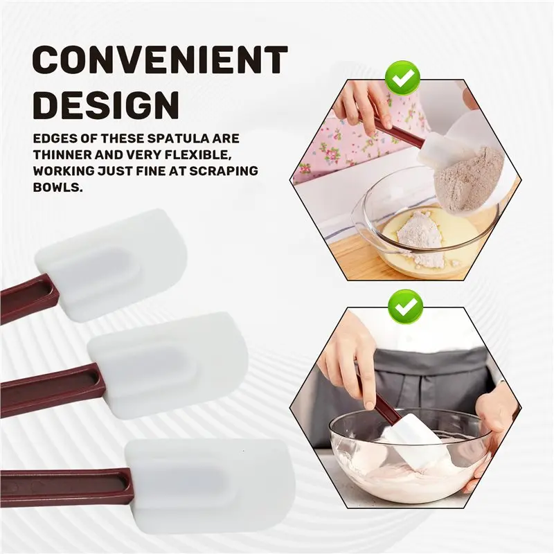 ABJT-3PCS Spatulas Silicone Heat Resistant Rubber Scraper Spatula 10 Inches, Kitchen Use A