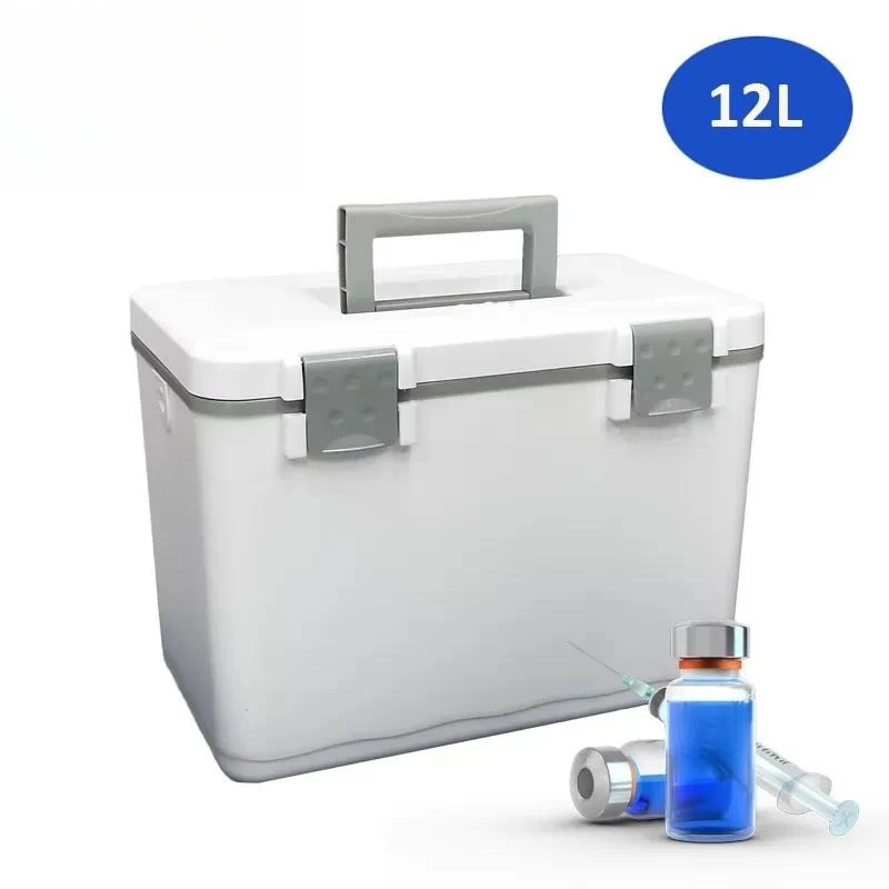 2-8 Degree Vaccine Transport Cooler Box 12L Portable Medical Refrigerator with Ice Pack for Pharmaceutical Cold Chain Storage