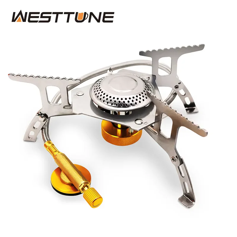 WESTTUNE التخييم موقد غاز في الهواء الطلق موقد نار قوي سخان المحمولة فرن نزهة الشواء لوازم السياحة المعدات