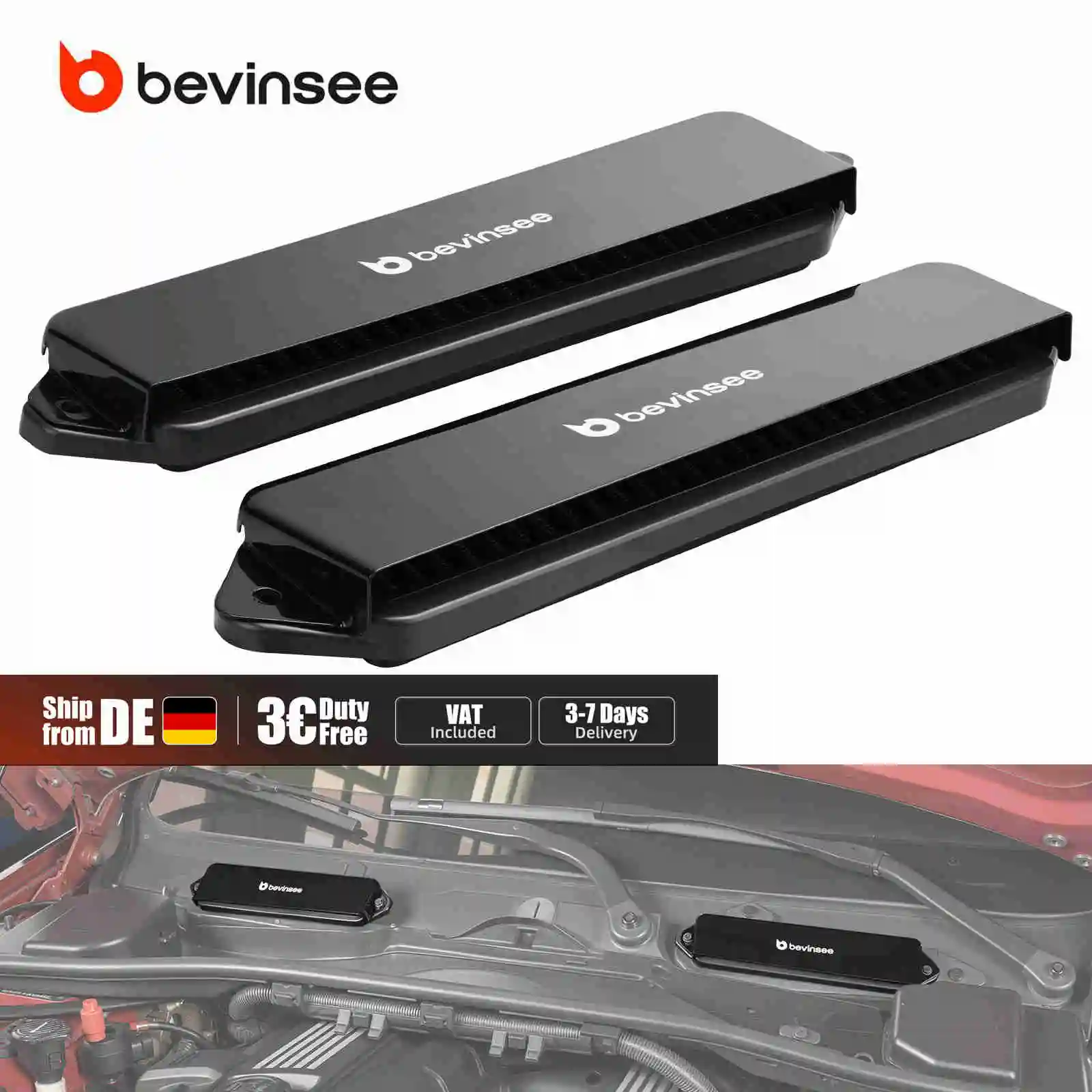 Filtry klimatyzacji i filtry powietrza kabinowego BEVINSEE z osłonami przeciwdeszczowymi do BMW E90 E92 E93 E82 E88 E87 E81 2005-2013 X1 E84 2010-2015 ——Filtry osłony kabinowego wentylatora