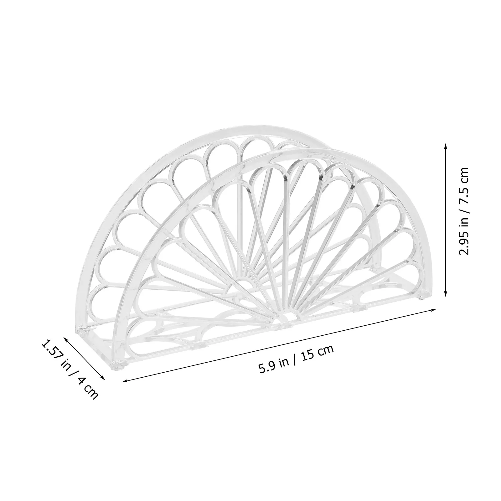 10Pcs Clear Plastic Napkin Holder Fan Designed Standing Tissue Stand for Dining Table Kitchen Bar Cafe Hotel Modern Decorative view 2