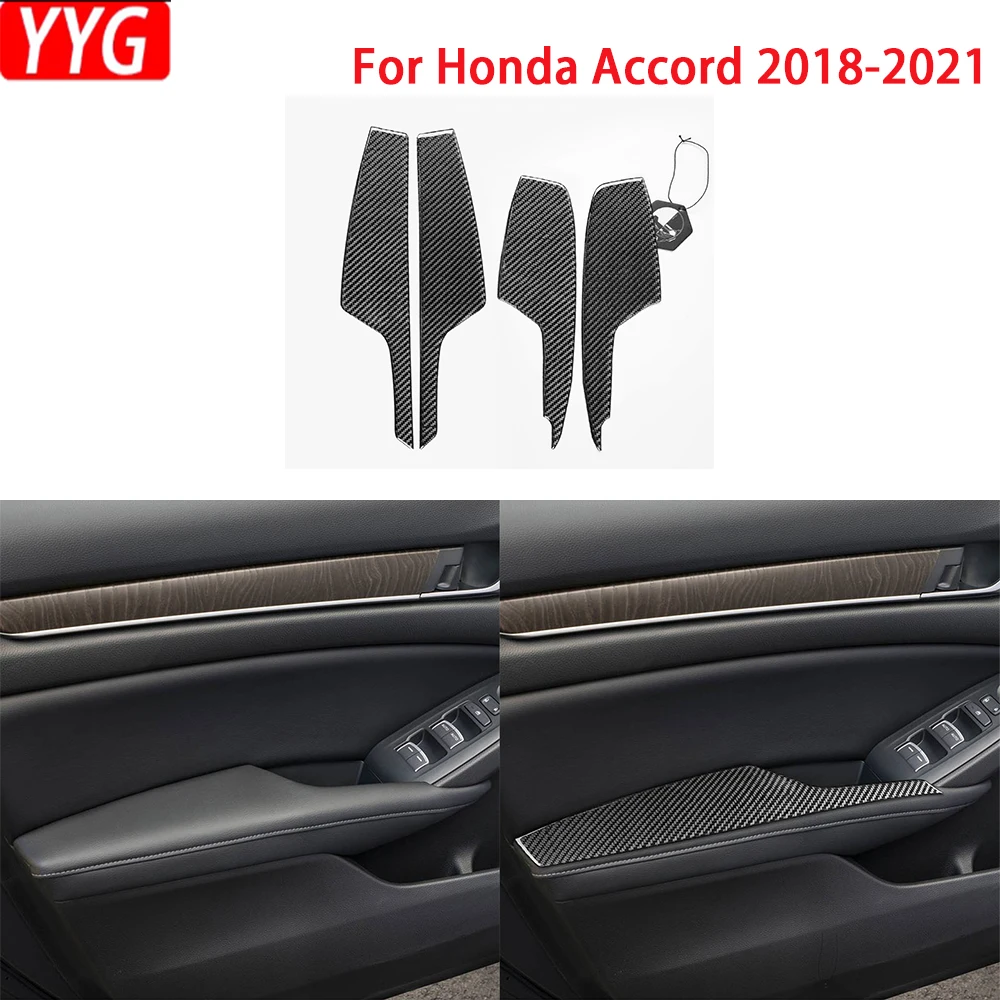 

For Honda Accord 2018-2021 Carbon Fiber Door Armrest Panel Cover Car Interior Decoration Accessories Sticker