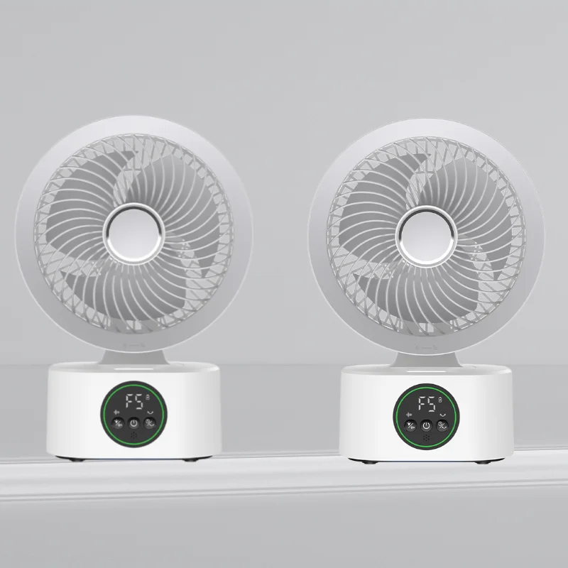 Portable Wall-Hanging Fan With Remote Control Smart Voice Rechargeable USB Household Electric Folding Fan Nightlight Air Cooler image 3