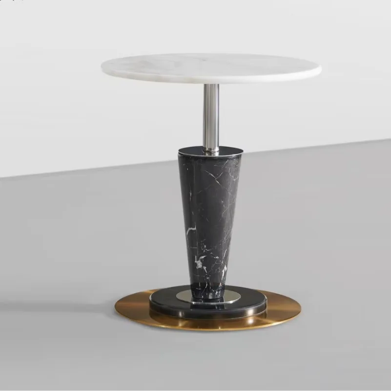 Stone furniture round marble table coral red marble high texture natural marble table