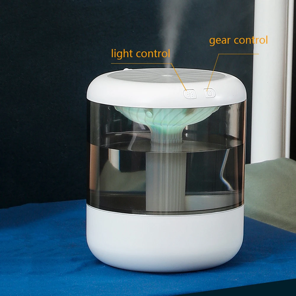 เครื่องพ่นละอองนาโนแบบพกพาก้านปักน้ำมันหอมระเหยกลิ่นหอม dmwd เครื่องพ่น1.2L เครื่องกรองอากาศแบบตั้งโต๊ะพร้อมไฟกลางคืน