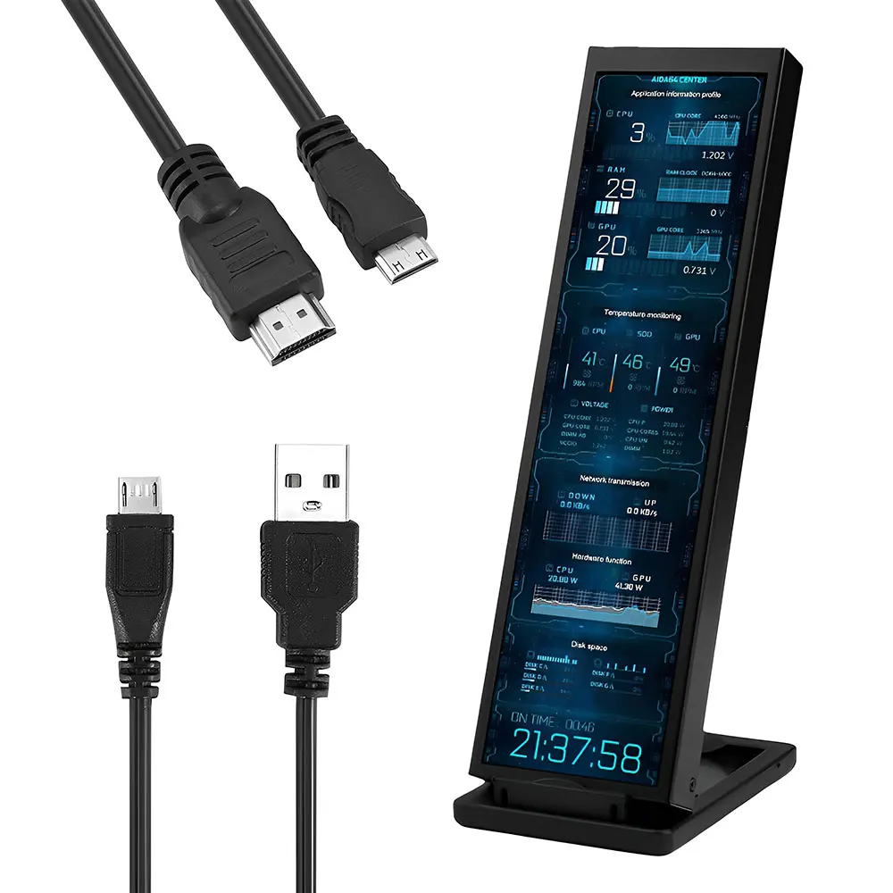Schermo LCD a striscia lunga 8.8 "1920*480 HD-MI scheda Driver Monitor secondario AIDA64 Sub Display CPU GPU SSD informazioni per Windows