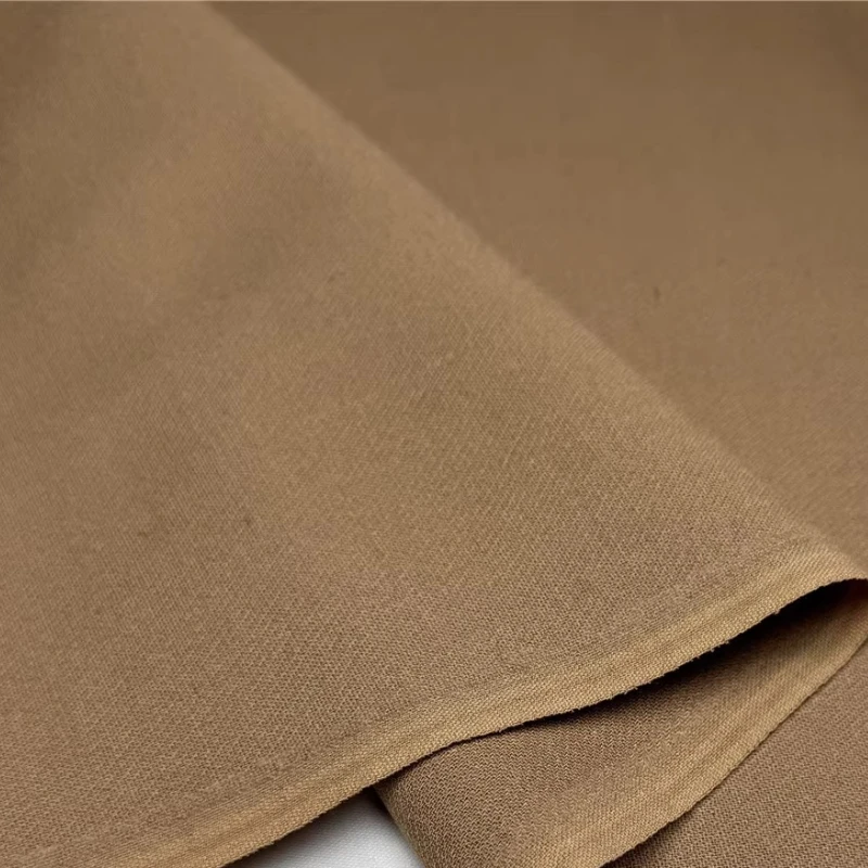 

1meter Worsted Wool Fabric Home Sewing Dress Weave Stretch Dark Khaki Designer Suiting Spring Textile Drape Soft Crafts Material
