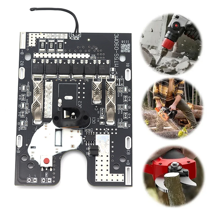 Black For Makita 18650 Li-ion BMS 6MOS 21V Side Light With Temp Overcharge Overdischarge Protection