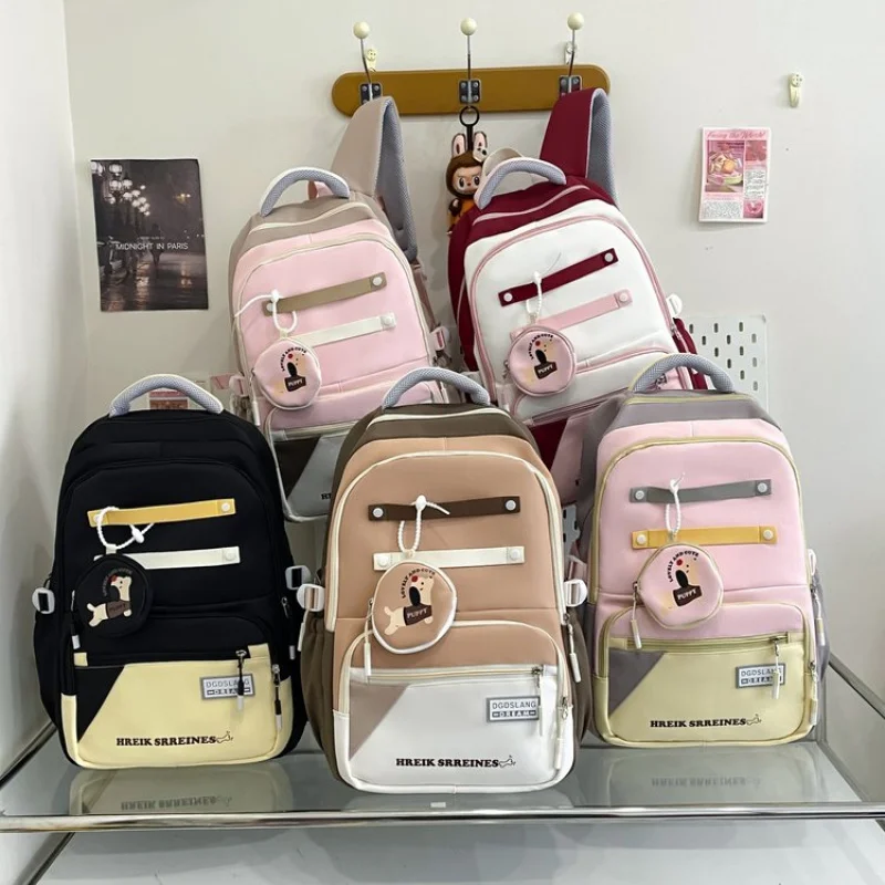 2025New Oxford Textile Backpack Zipper One Size Cartoon Print Dog Pattern Student Backpack