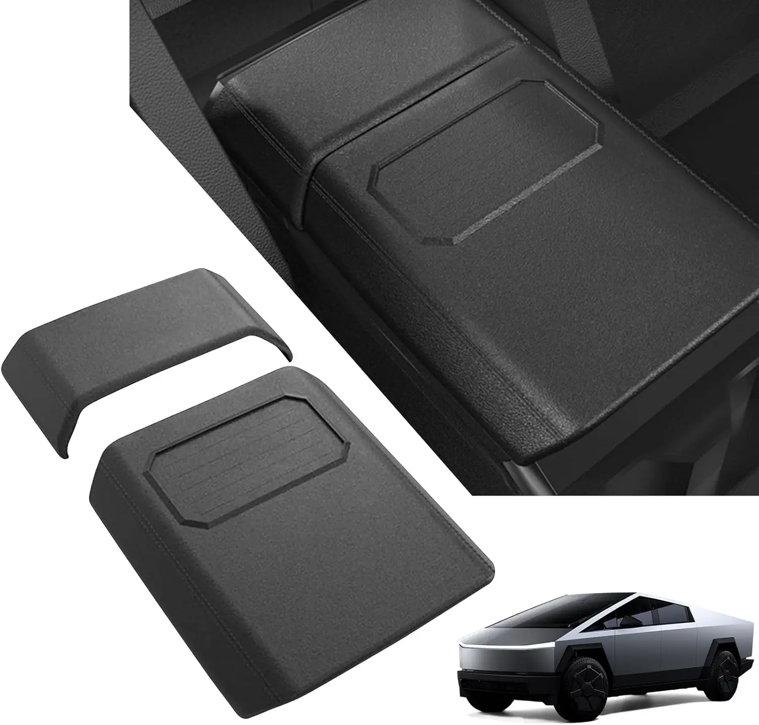 Car Armrest Box Protective Cover TPE For Tesla Cybertruck 2024-2025 Full Fit Non-slip Cell Phone Mat Auto Interior Accessories