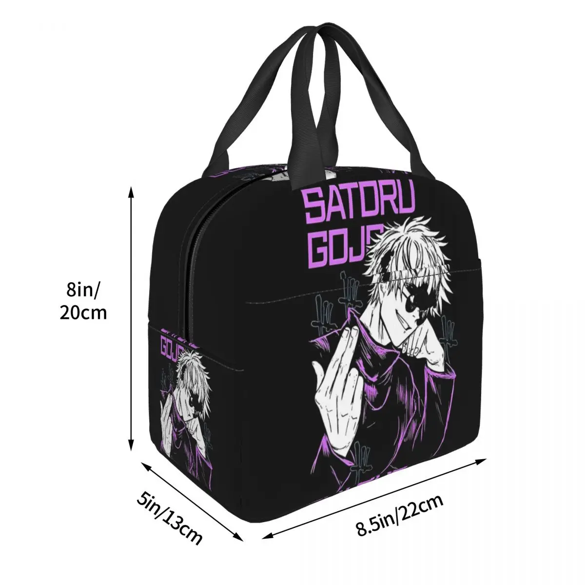 Satoru Gojo Anime Japanese Manga Insulated Lunch Bag for Women Children Portable Food Boxes Thermal Lunch Box Tote