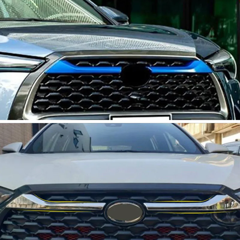 For Toyota Corolla Cross 2022 2023 2024 Body Kit Front Grille Bumper Trim Strips Chrome Exterior Car Modification Accessories