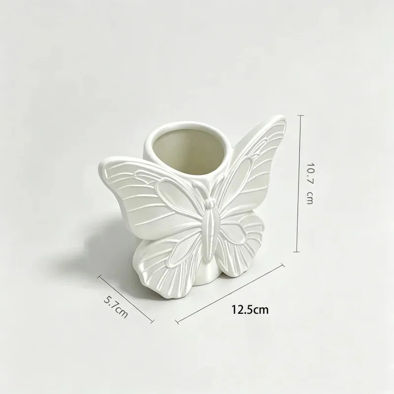 3D Printed Butterfly Statue Sculpture Figurine Desktop Organizer Makeup Brush Pen Holder Vanity Decor Room Cosmetic Storage