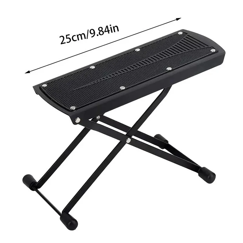 Taburete de pedicura para tecnología de uñas, soporte de pie de pedicura ajustable plegable, taburete de pie antideslizante con 6 alturas, herramienta de pedicura negra