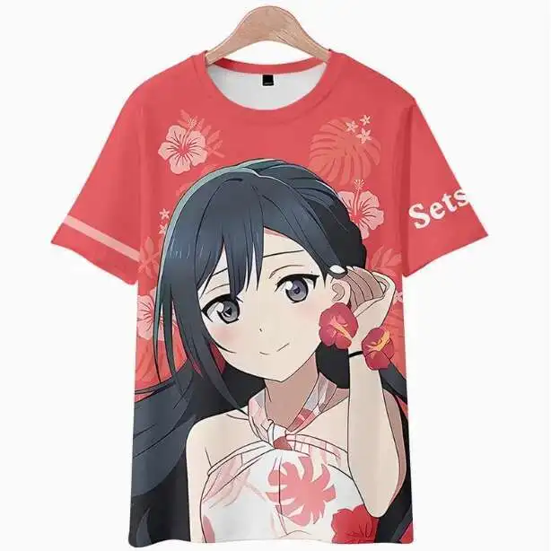 Anime Lovelive Uehara Ayumu Short Sleeve T-Shirt Summer Costume Cosplay Casual Student Loose Tops anime