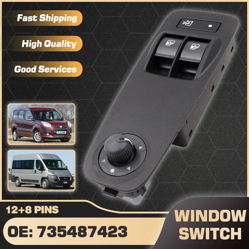 Power Master Window Switch For Citroen Jumper Relay Fiat Doblo Ducato Peugeot Boxer Manager Vauxhall Combo 2006-2015 735487423