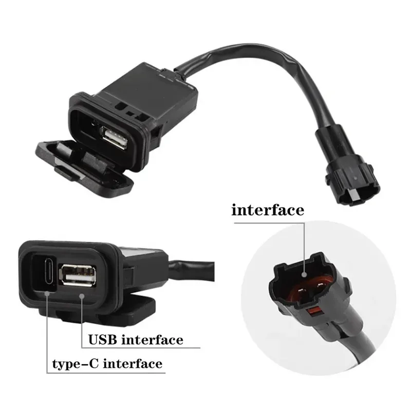 For CFMOTO motorcycle accessories 450SR 450SRS XO Baboon 800NK new style250SR  modified USB plug 450SR Type-C USB interface