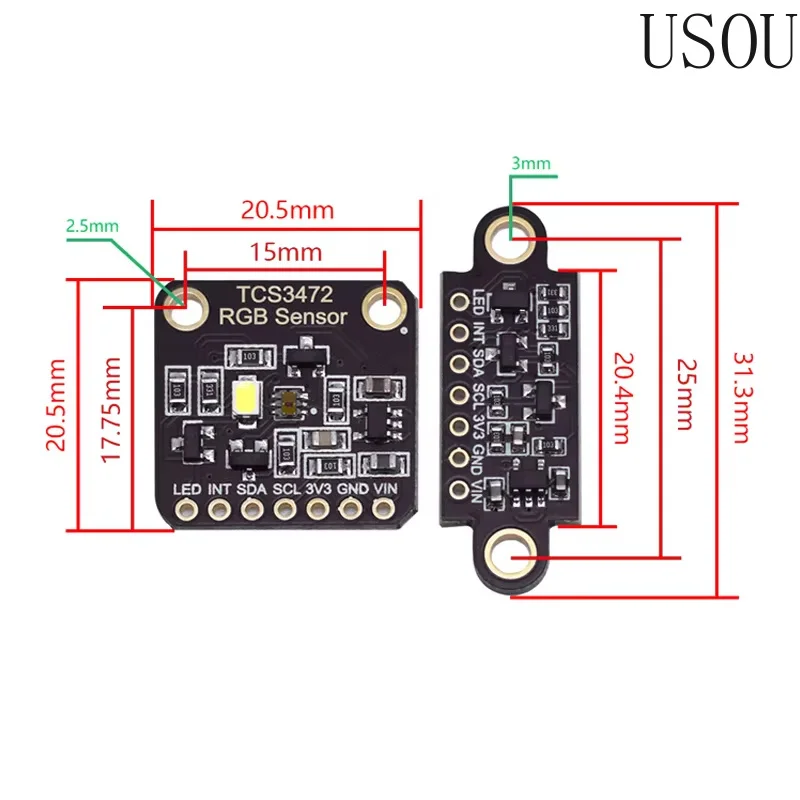 TCS34725 Color Sensor Recognition Module RGB Development Board IIC For Arduino STM32