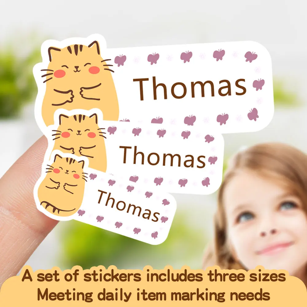 Custom Name Sticker for Kids School Clothes Waterproof Iron on Clothing Tags Transparent Label Personalized Child Washi Stickers