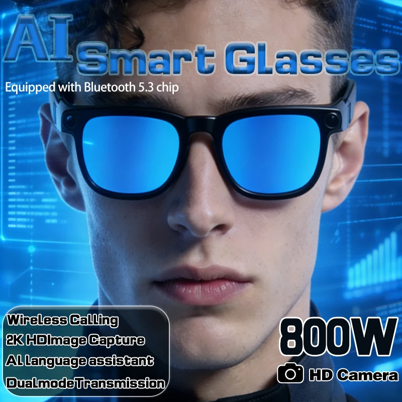 

Smart AI Glasses AI Voice Assistant + WIFI Dual Transmission 800W HD Camera Music Call ENC Smart Noise Reduction Smart Glasses