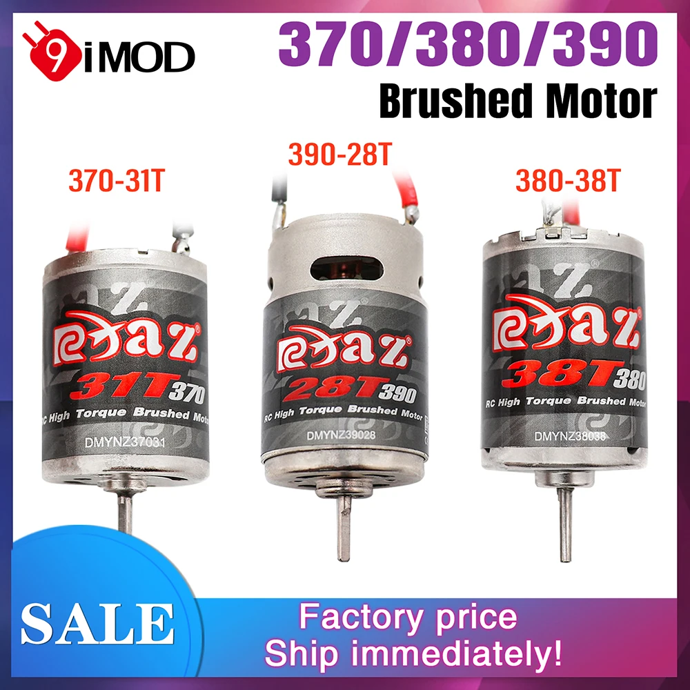 9IMOD Brushed Motor 370/380/390 7.2V Waterproof JST/Point Plug For 1/18 1/16 RC Crawler