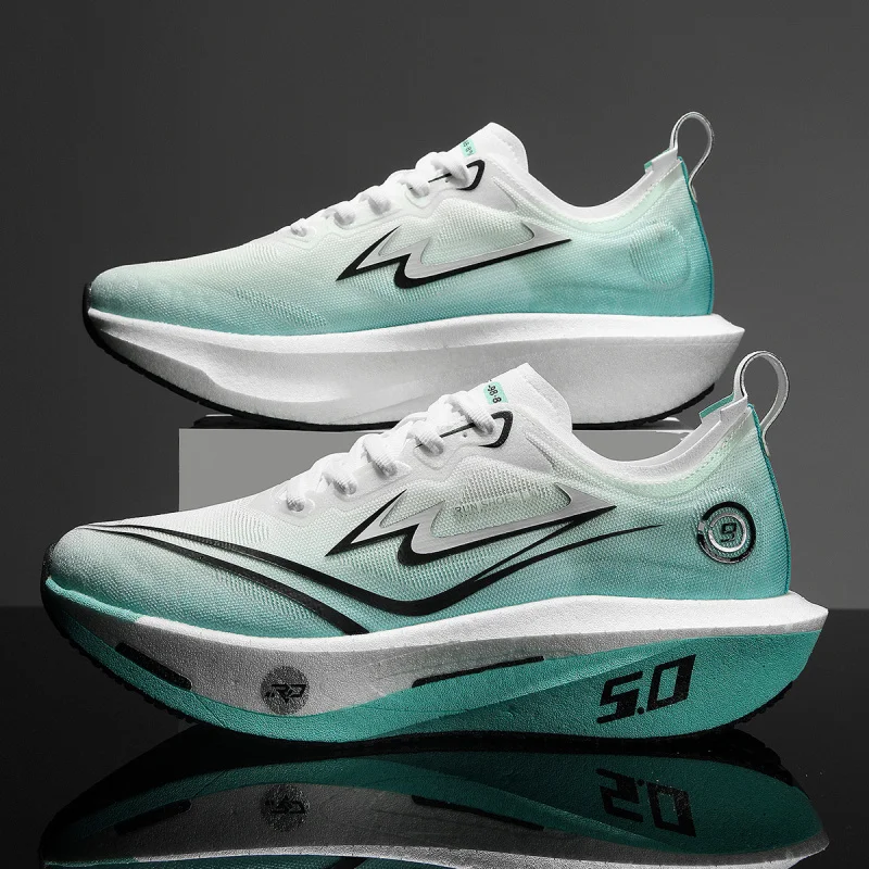 

Sports and leisure shoes, men's shoes, marathon oversized air cushioned shoes, fly woven all season rubber, wear-resistant, anti