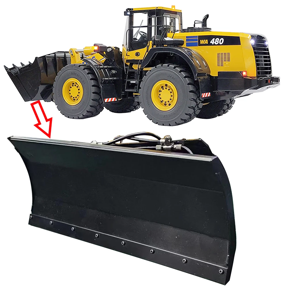 Metal Tilt Dozer Blade for 1/14 WA480 Hydraulic Remote Control Loader Wheel Loader Locomotive Upgrade Parts DIY Model Toy