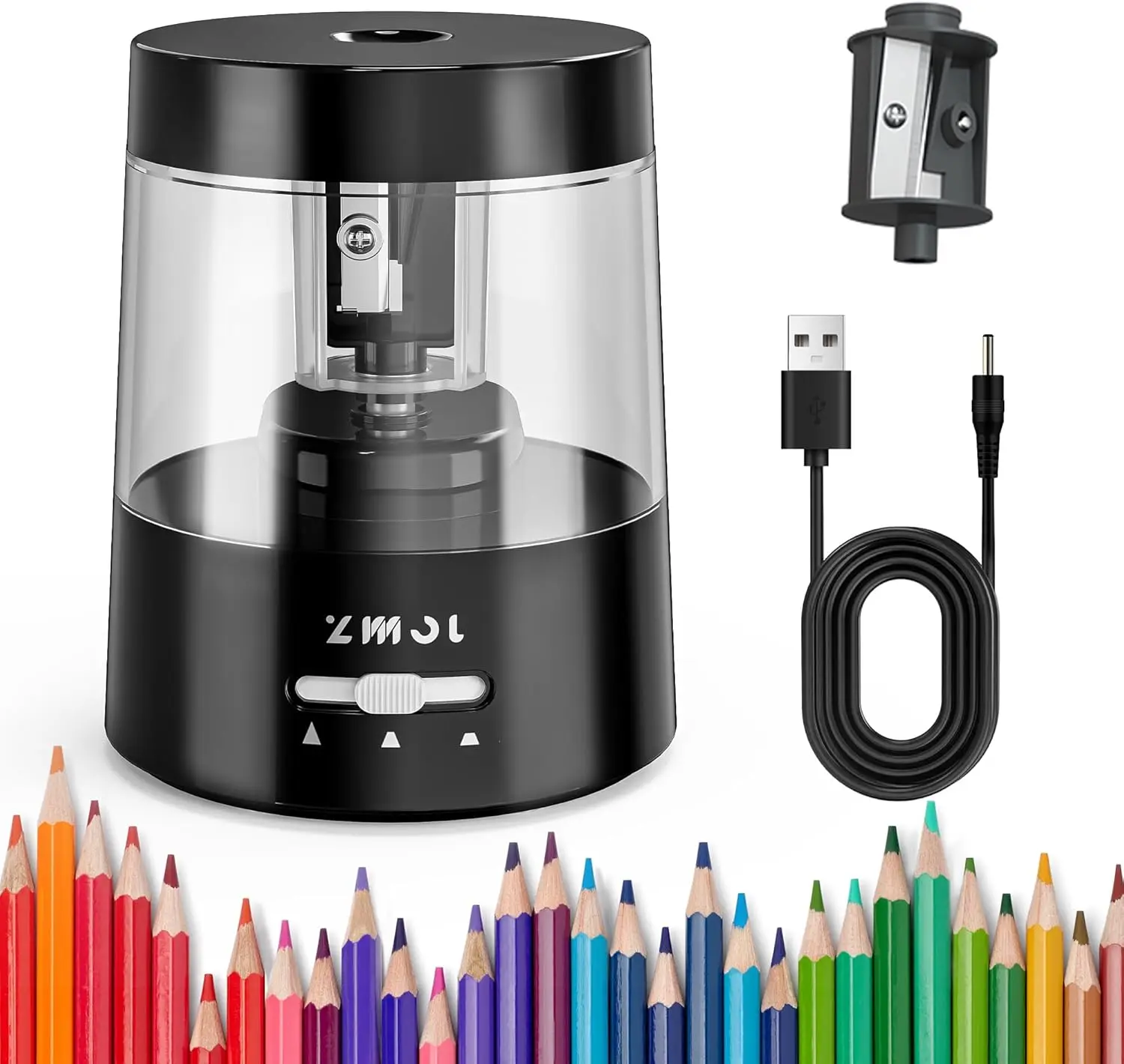 

Электрическая точилка для карандашей с 3 режимами, лезвие для быстрой заточки карандашей №2, подходит для использования в классе, офисе, дома