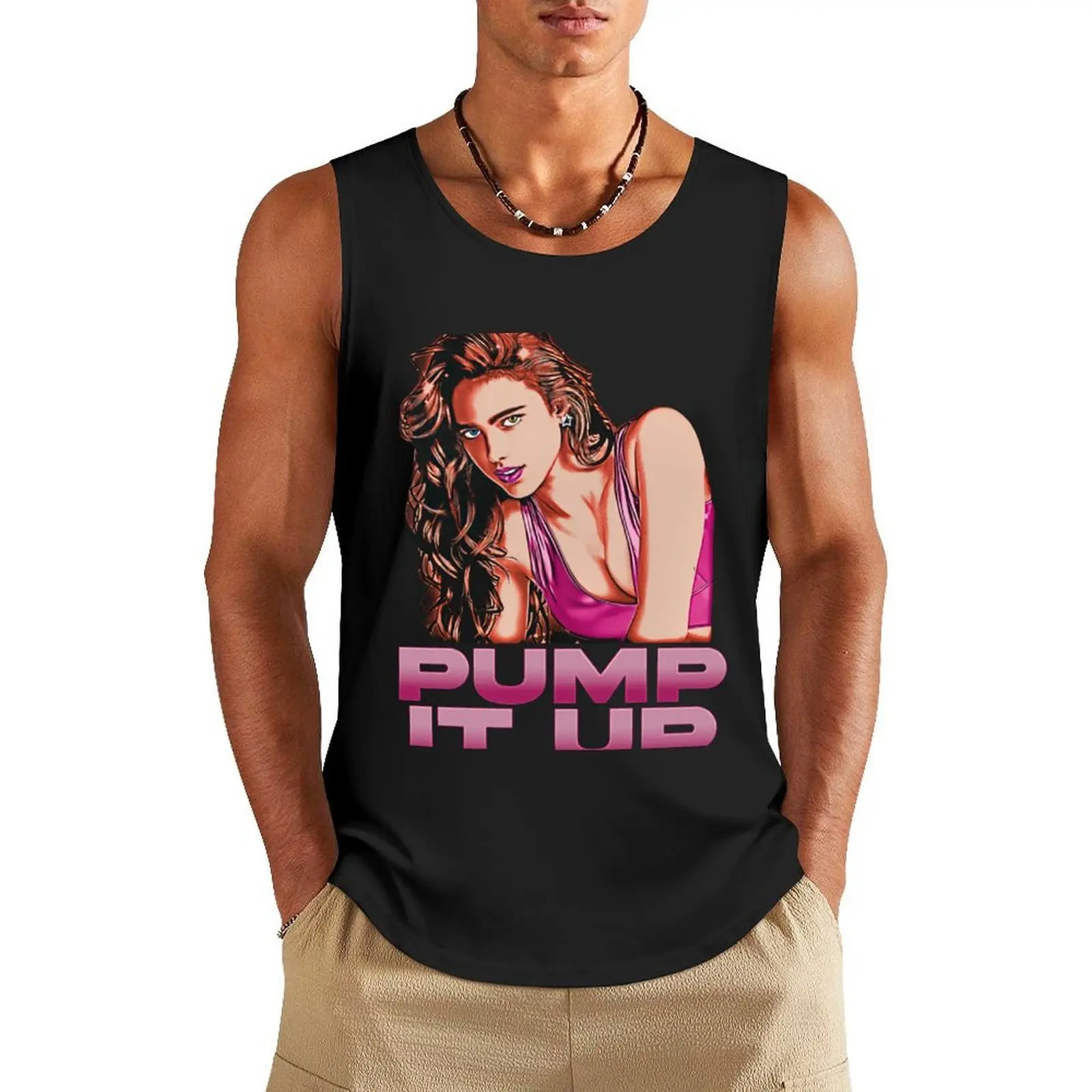 

Margaret Qualley Pump It Up Tank Top Men's gym t-shirts gym t-shirts man summer clothes for men