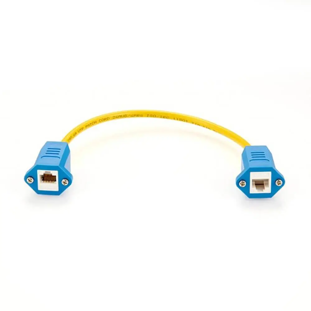 Ethernet LAN Network Extension Cable RJ45 Female to RJ45 Female Bulkhead Panel Mount CAT6 Ethernet Network Cable 30CM