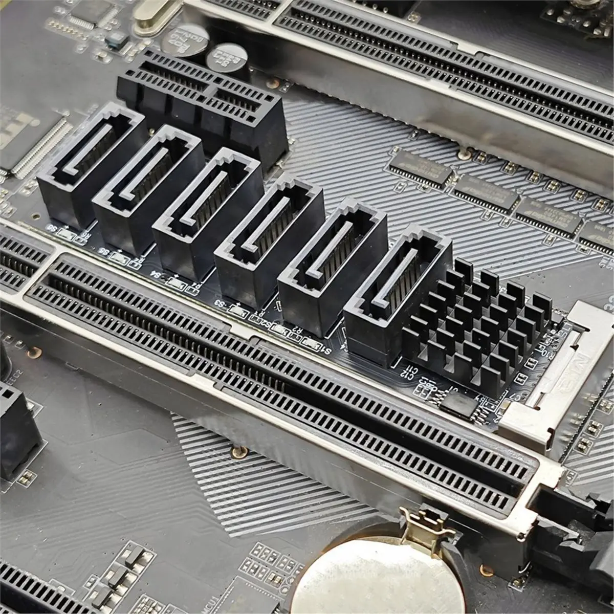 M.2 NVMe to 6 Port SATA 3.0 Adapter Card PCI-E 2X 3.0 RTL9100 Chip M2 Key-M SATA3 6Gbps Expansion Card