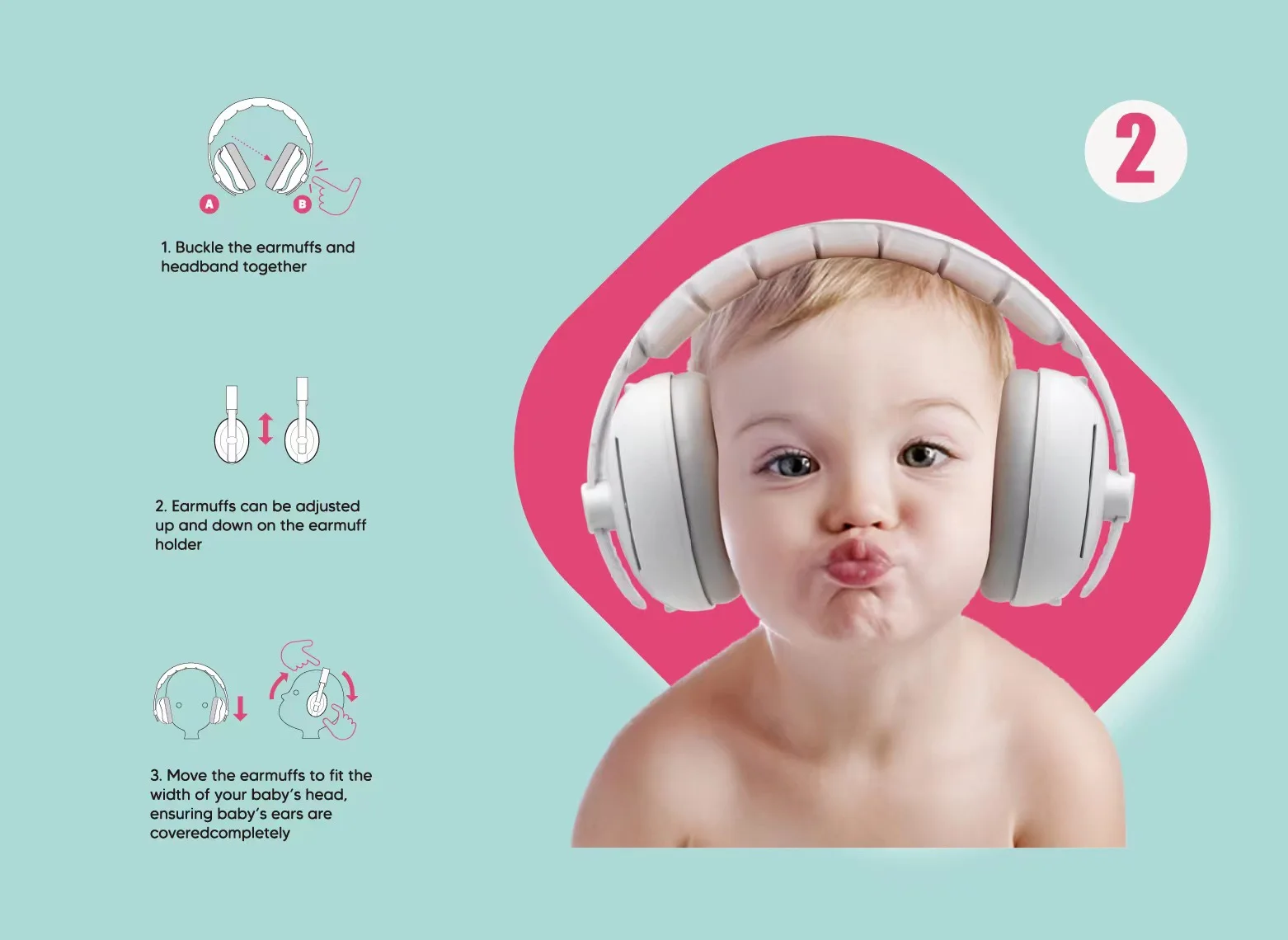 Baby Ear Protection Noise Cancelling Headphones 2-in-1 Convertible Design Noise Reduction Earmuffs for Infant Improves Sleep Bab