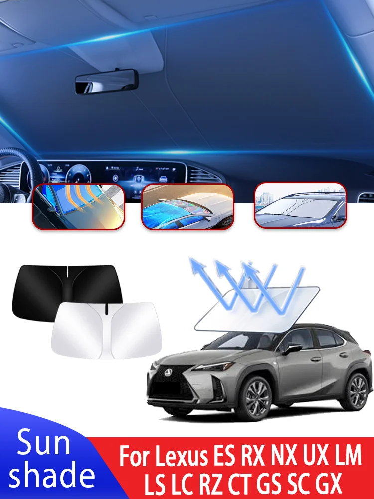 Auto-Sonnenblende für Lexus ES RX NX UX LM LS LC RZ CT GS SC GX – Frontscheiben-Sonnenschutz mit Wärmeisolierung für den Sommer – Detail 1