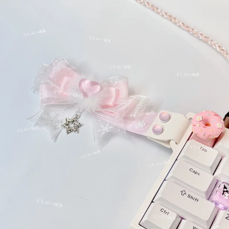 Pink Butterfly Keyboard Ribbon Strap Customization Magnetic Axis Keyboard Strap Wooting Atk68 Drunkdeer Looting Decor Gift