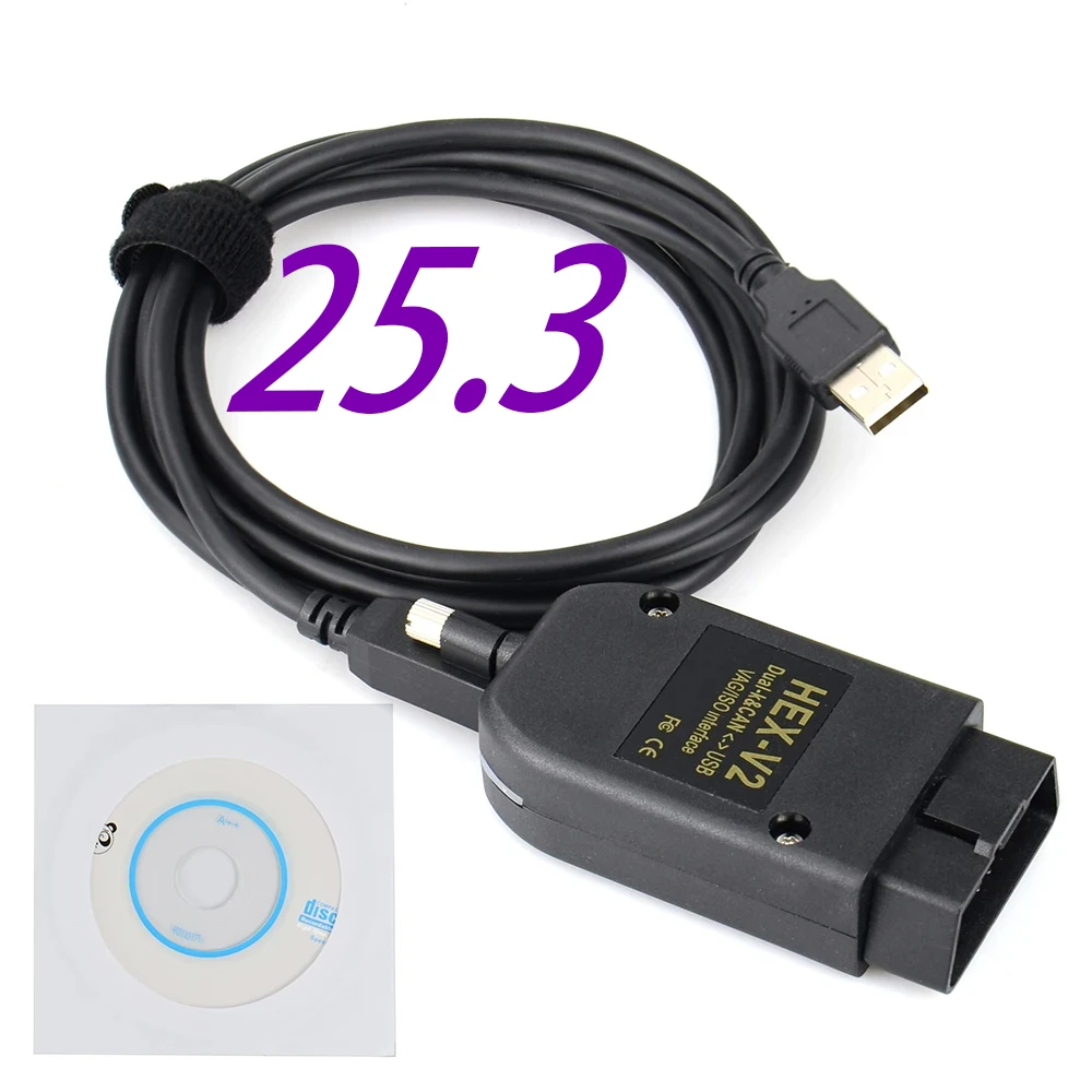 Nouveau 2026 – Outil de diagnostic VCDS VAGCOM V25.3 – Câble de diagnostic HEX V2 OBD pour VW, Audi, Skoda, Seat