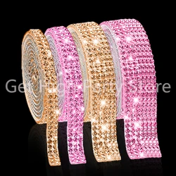 1 Roll Self Adhesive Crystal Rhinestone Sticker Diamond Ribbon DIY Sticker Colorful Rhinestones for Arts Crafts Phone Decor