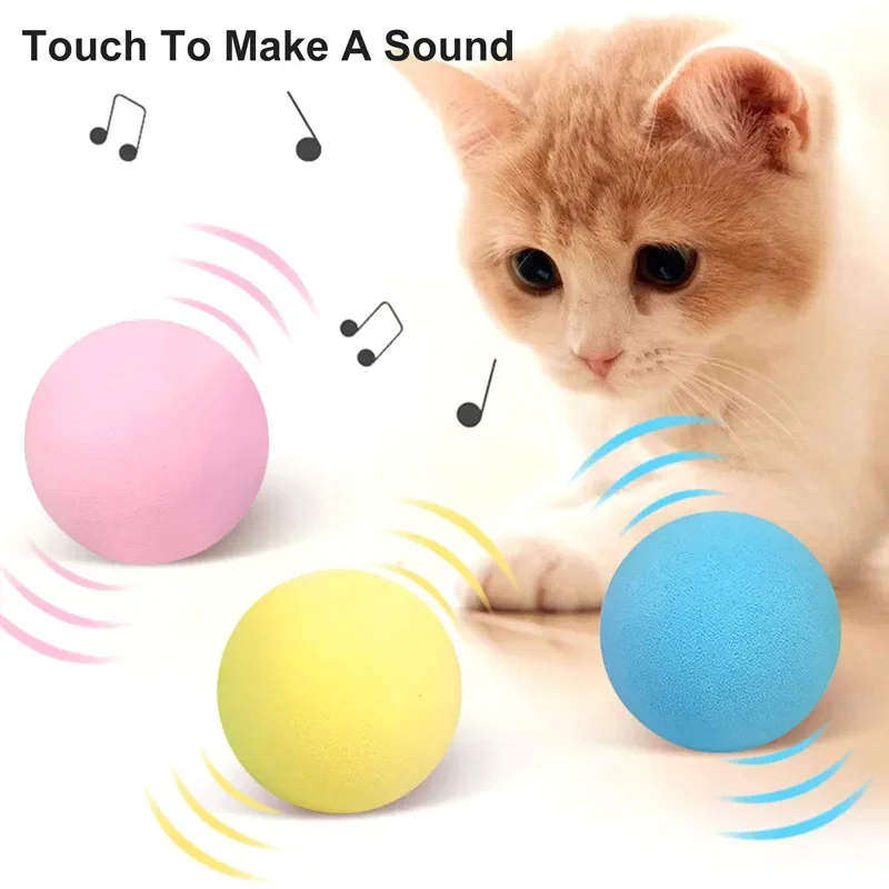 New Interactive Ball Smart Cat Toys Catnip Cat Training Toy Kitty Pet Playing Ball Pet Squeaky Supplies Products Toy for Cats Ki